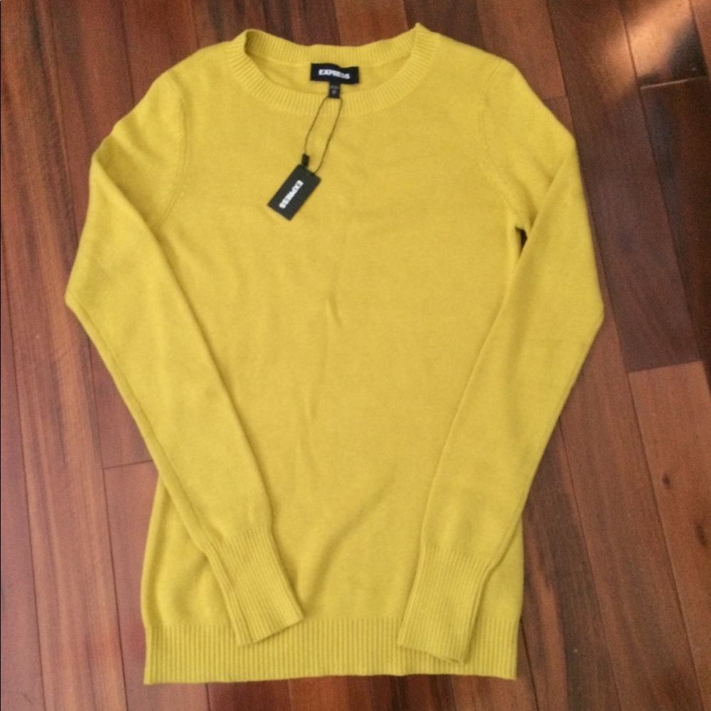 🏷NWT Express Mustard Yellow Ribbed Sweater